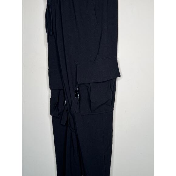 NWOT FOREVER 21 MEN Black Crepe Linen Cargo Jogger Sweatpants SIZE SMALL - Picture 10 of 10